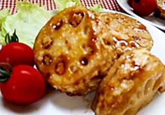 れんこんのはさみ焼き《照り焼き風》