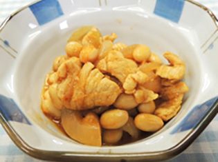 大豆の煮込み豚キムチ