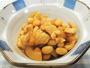 大豆の煮込み豚キムチ